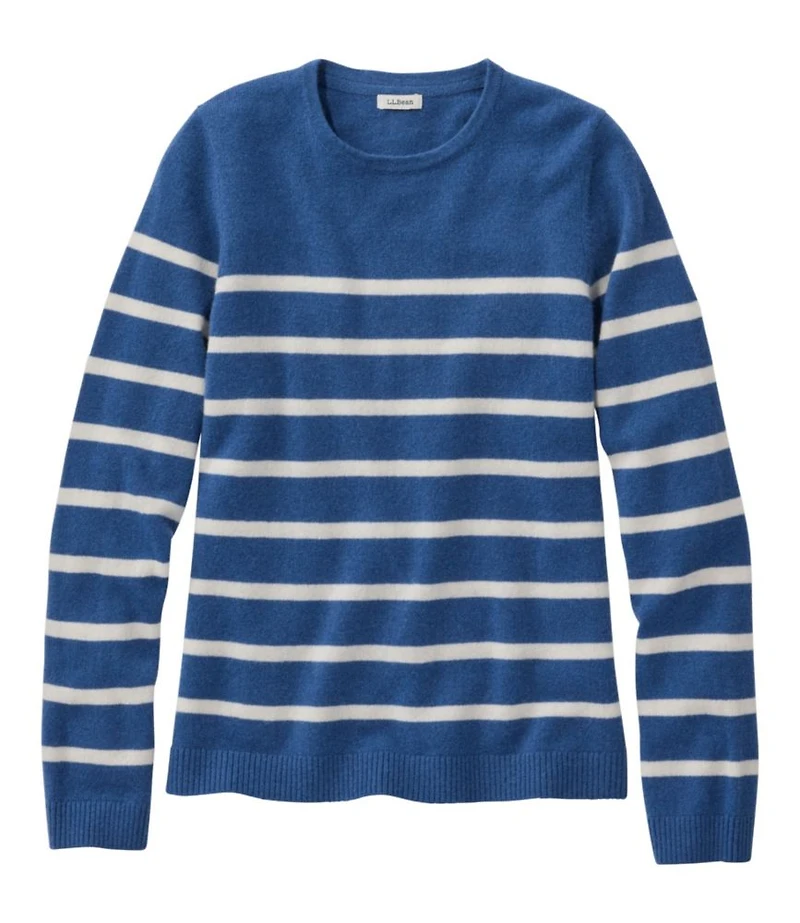 Women's Classic Cashmere Sweater, Crewneck Stripe