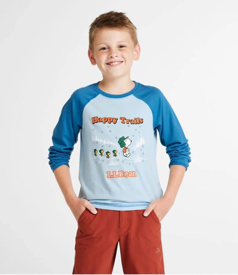 Kids' L.L.Bean x Peanuts Long-Sleeve Baseball Tee