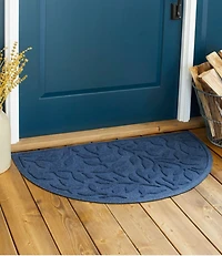 Heavyweight Recycled Waterhog Doormat, Half Round, Woodland Leaf