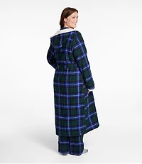 Women's Scotch Plaid Flannel Robe, Sherpa-Lined Long