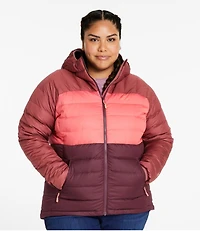 Women's Bean's Down Hooded Jacket, Colorblock
