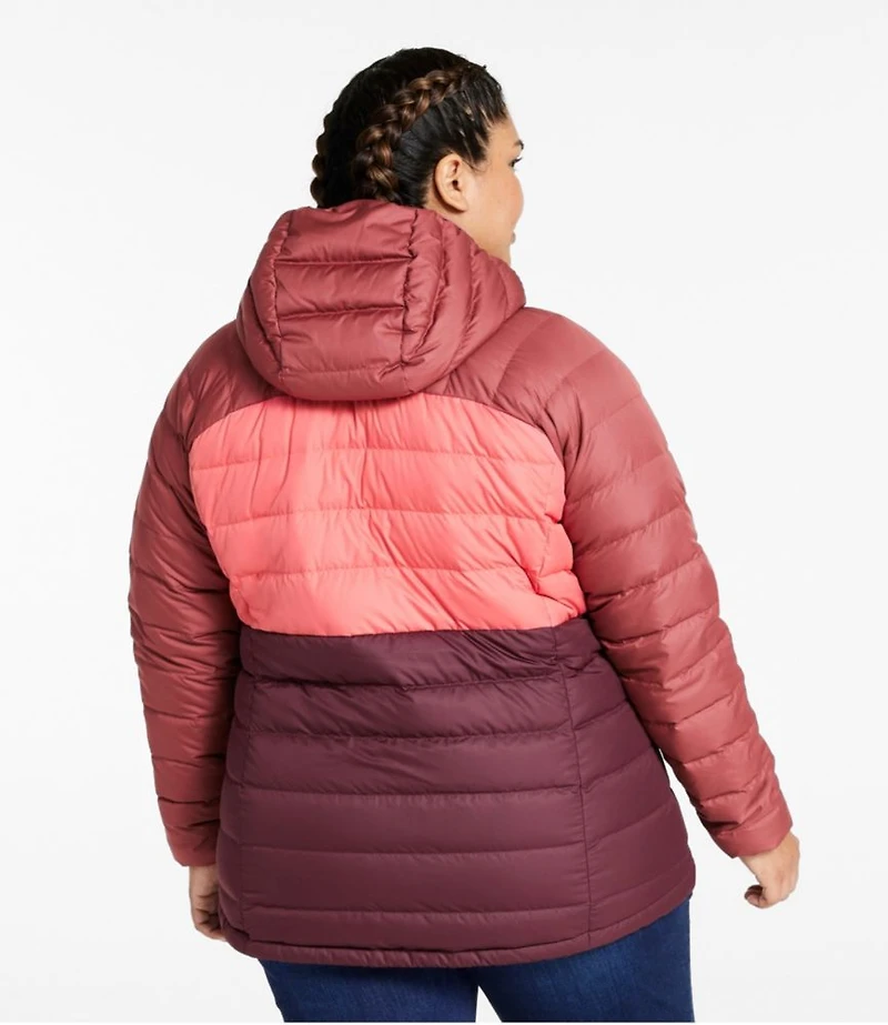 Women's Bean's Down Hooded Jacket, Colorblock