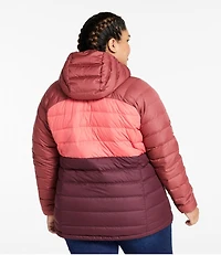 Women's Bean's Down Hooded Jacket, Colorblock