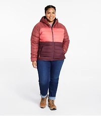 Women's Bean's Down Hooded Jacket, Colorblock