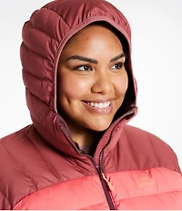 Women's Bean's Down Hooded Jacket, Colorblock
