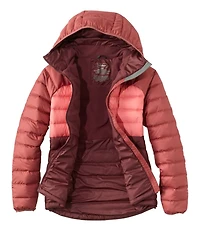 Women's Bean's Down Hooded Jacket, Colorblock