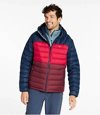 Men's Bean's Down Hooded Jacket, Colorblock