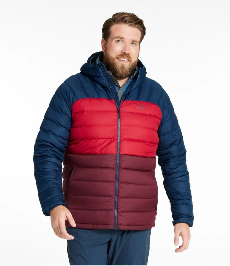 Men's Bean's Down Hooded Jacket, Colorblock