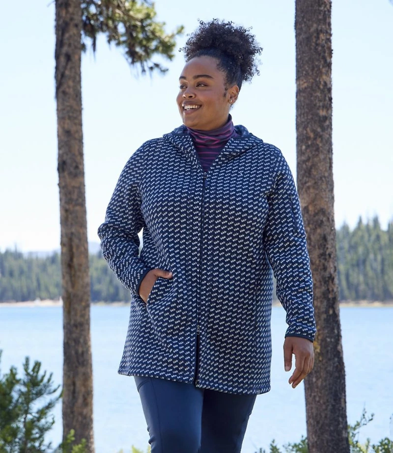 Women's L.L.Bean Sweater Fleece Coat, Print