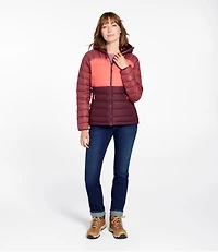 Women's Bean's Down Hooded Jacket, Colorblock