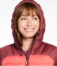 Women's Bean's Down Hooded Jacket, Colorblock