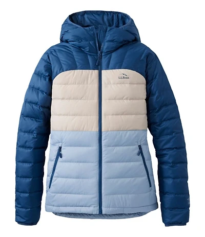 Women's Bean's Down Hooded Jacket, Colorblock