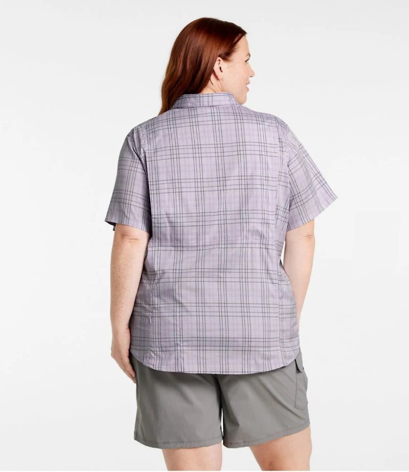 Women's Tropicwear Shirt, Plaid Short-Sleeve