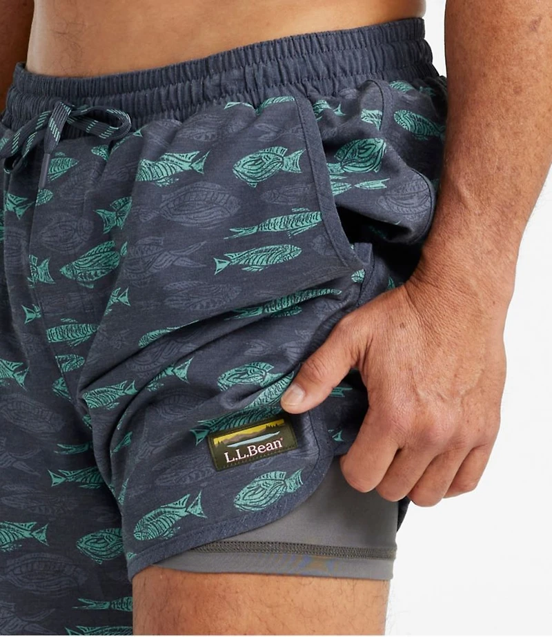 Men's All-Adventure Swim Shorts, Print, 7"