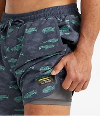 Men's All-Adventure Swim Shorts, Print, 7"