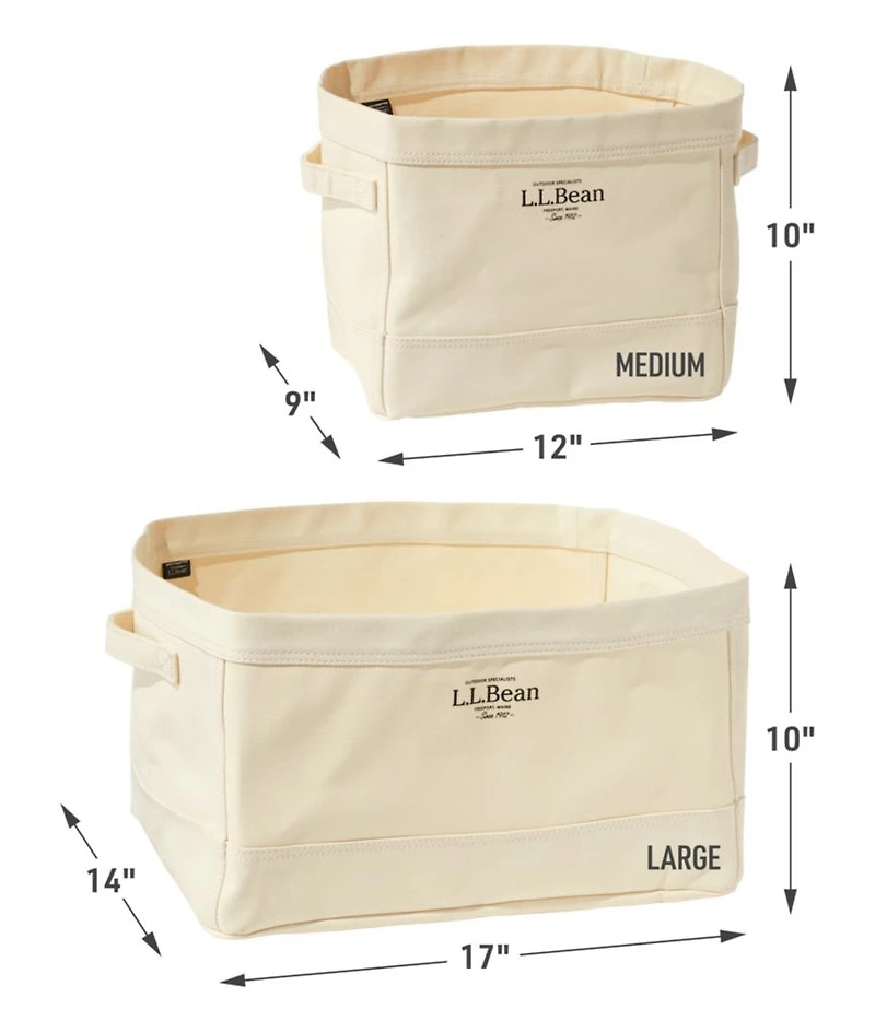 Canvas Storage Tote, Rectangular