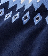 Women's Cotton/Cashmere Sweater, Turtleneck Fair Isle