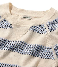 Women's Organic Cotton Slub Sweater, Crewneck Stripe