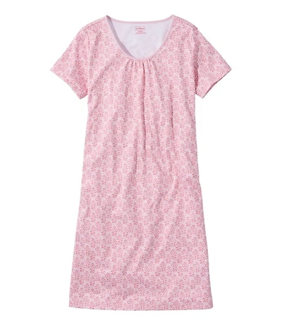 Women's Supima® Nightgown, Short-Sleeve Floral