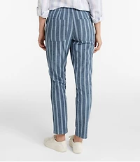 Women's Lakewashed Pull-On Chinos, Mid-Rise Tapered-Leg Chambray Ankle Pants