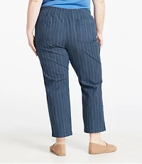 Women's Lakewashed Pull-On Chinos, Mid-Rise Tapered-Leg Chambray Ankle Pants