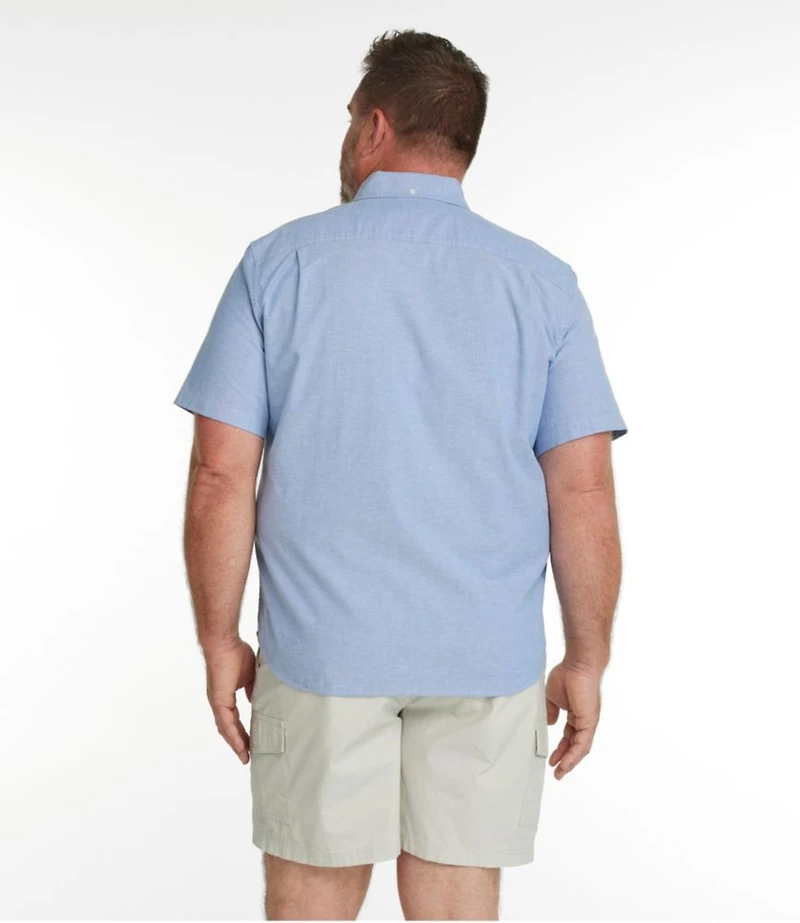 Men's Comfort Stretch® Oxford Shirt, Slightly Fitted Untucked Fit, Short-Sleeve