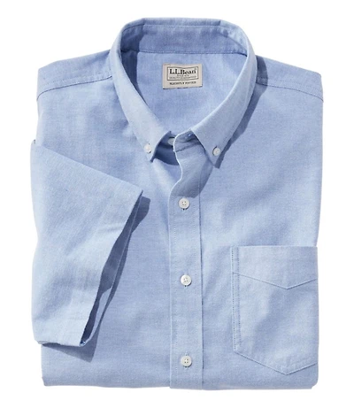 Men's Comfort Stretch® Oxford Shirt, Slightly Fitted Untucked Fit, Short-Sleeve