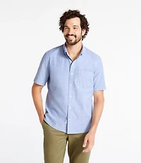 Men's Comfort Stretch® Oxford Shirt, Slightly Fitted Untucked Fit, Short-Sleeve