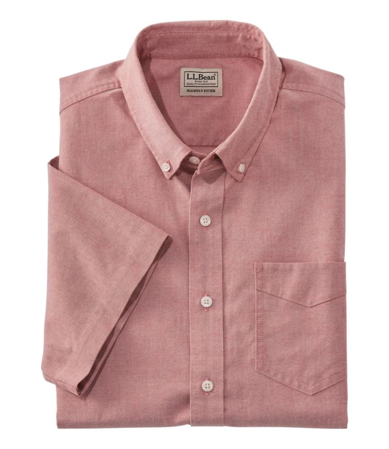 Men's Comfort Stretch® Oxford Shirt, Slightly Fitted Untucked Fit, Short-Sleeve