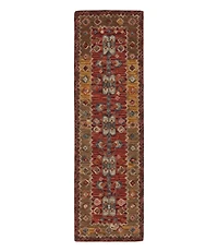 Double Border Wool Hooked Runner, Sienna Multi