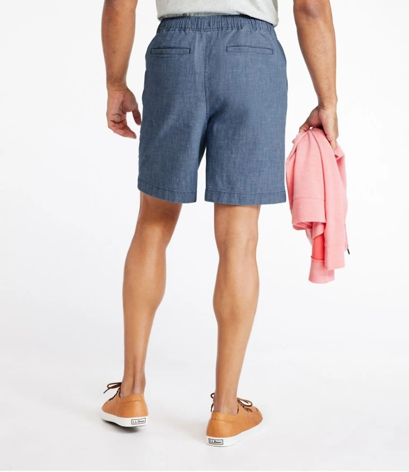 Men's Lakewashed® Stretch Shorts, Pull-On, Chambray, 8"