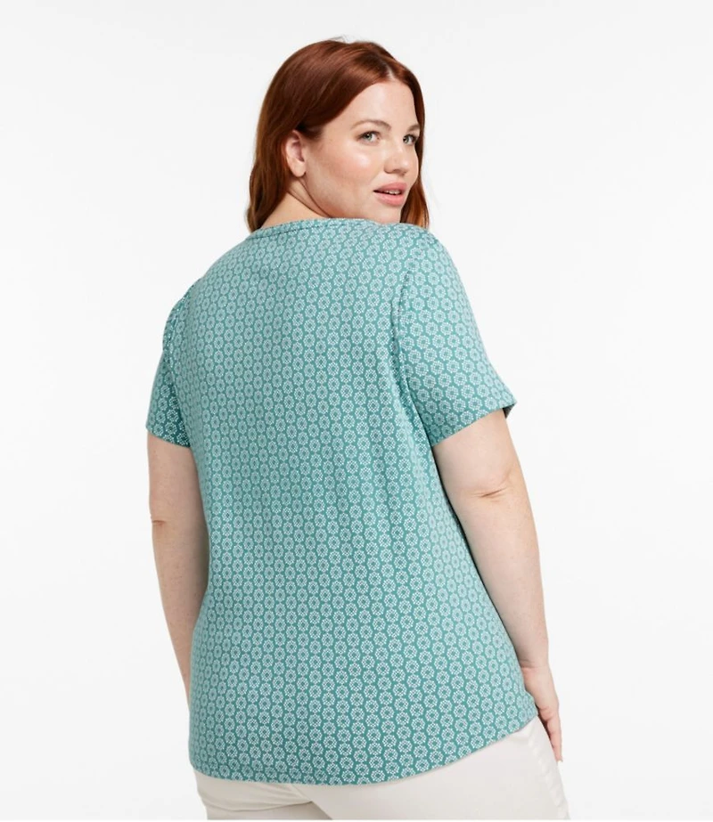 Women's L.L.Bean Tee, Short-Sleeve Notch-Neck Print