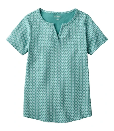 Women's L.L.Bean Tee, Short-Sleeve Notch-Neck Print