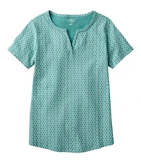 Women's L.L.Bean Tee, Short-Sleeve Notch-Neck Print
