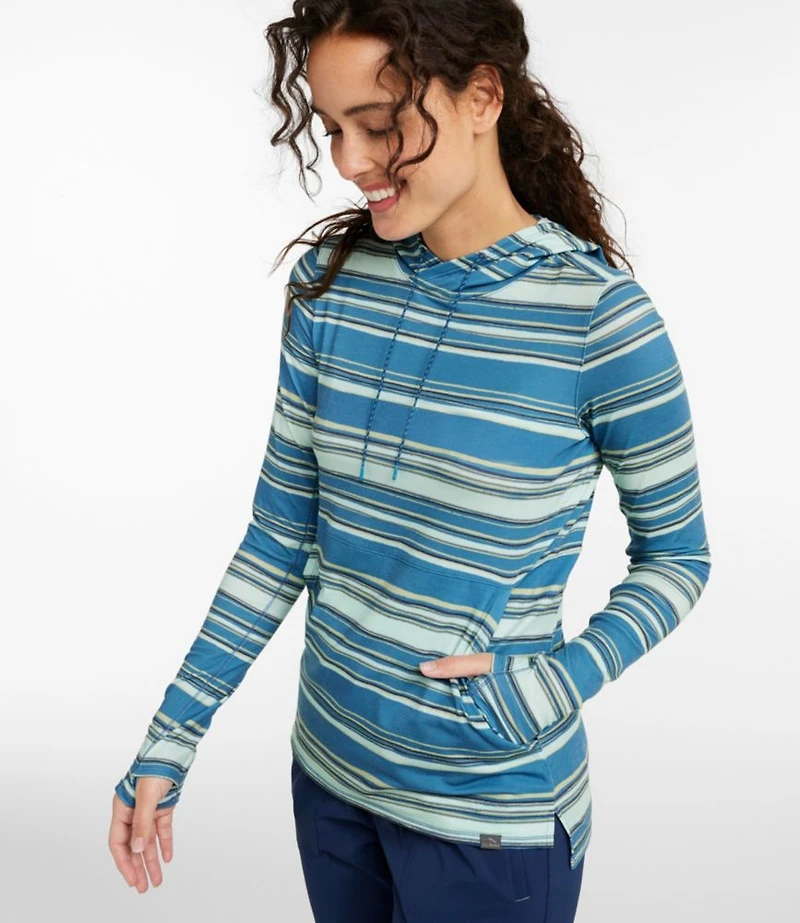 Women's Everyday SunSmart® Hooded Pullover, Long-Sleeve Stripe