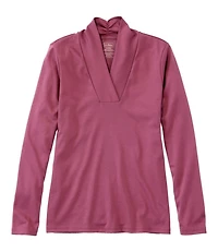Women's Pima Cotton Tee, Shawl Long-Sleeve