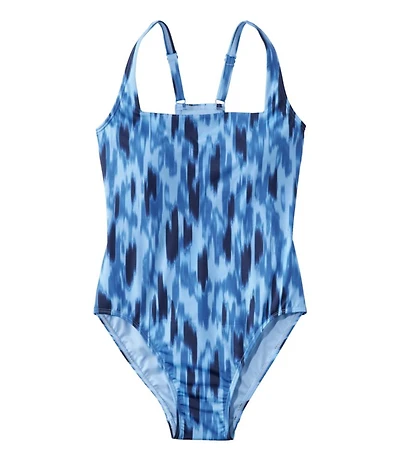 Women's New Currents Swimwear, Squareneck Tanksuit Print