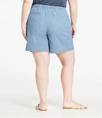 Women's Lakewashed Dock Shorts, Mid-Rise Chambray