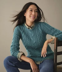 Women's Double L® Cable Sweater, Crewneck