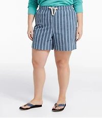 Women's Lakewashed Dock Shorts, Mid-Rise Stripe