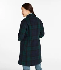 Women's Classic Lambswool Polo Coat, Three-Quarter, Pattern