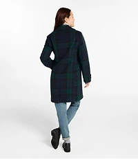 Women's Classic Lambswool Polo Coat, Three-Quarter, Pattern