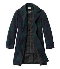 Women's Classic Lambswool Polo Coat, Three-Quarter, Pattern