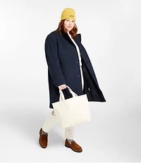 Women's Classic Lambswool Polo Coat, Three-Quarter, Pattern