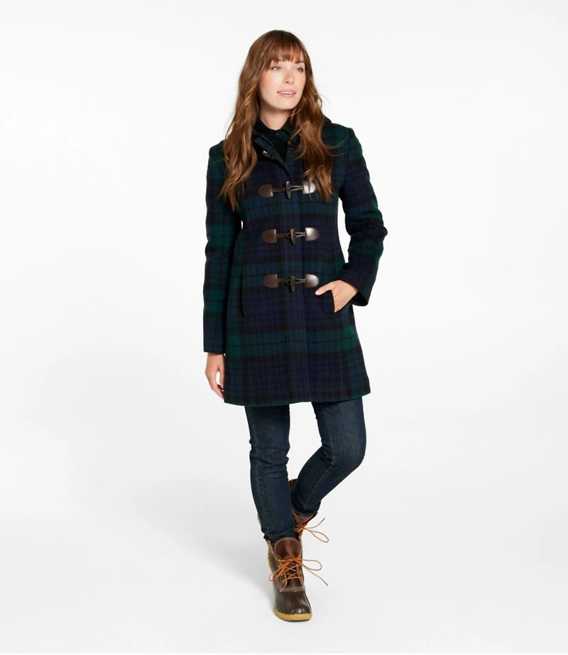 Women's Classic Lambswool Duffel Coat, Pattern