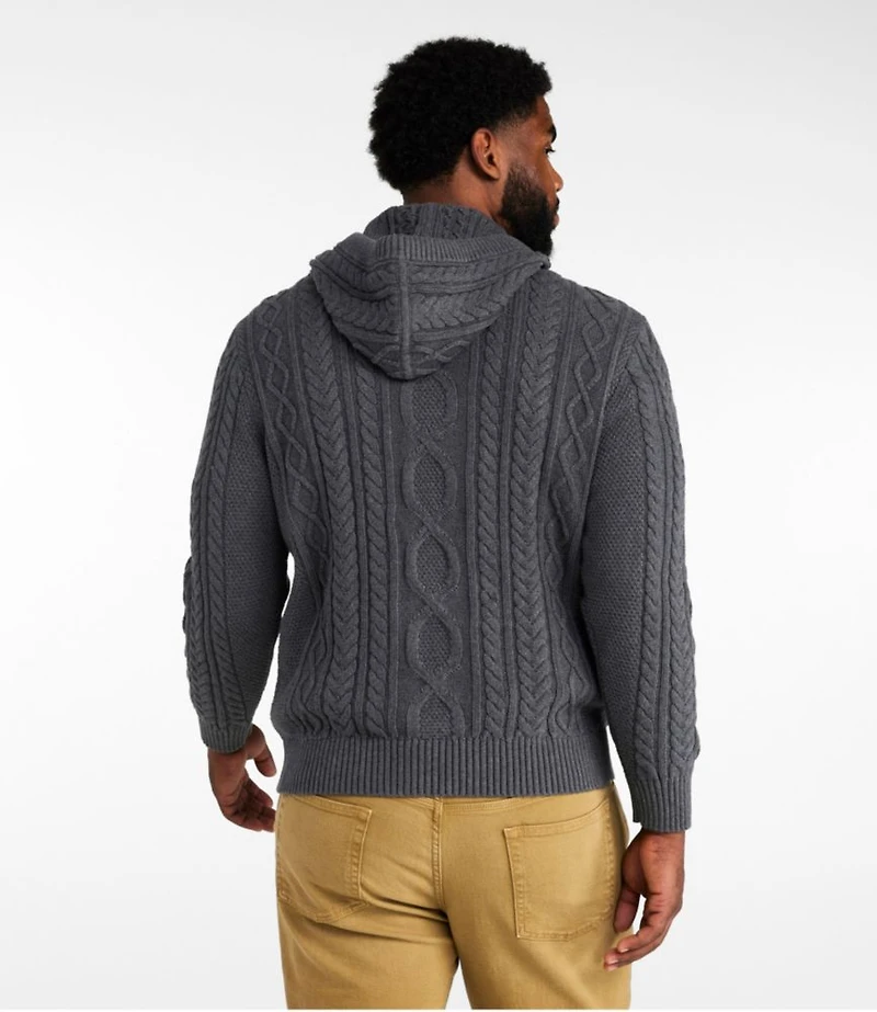 Men's Bean's Heritage Soft Cotton Fisherman Sweater, Henley Hoodie