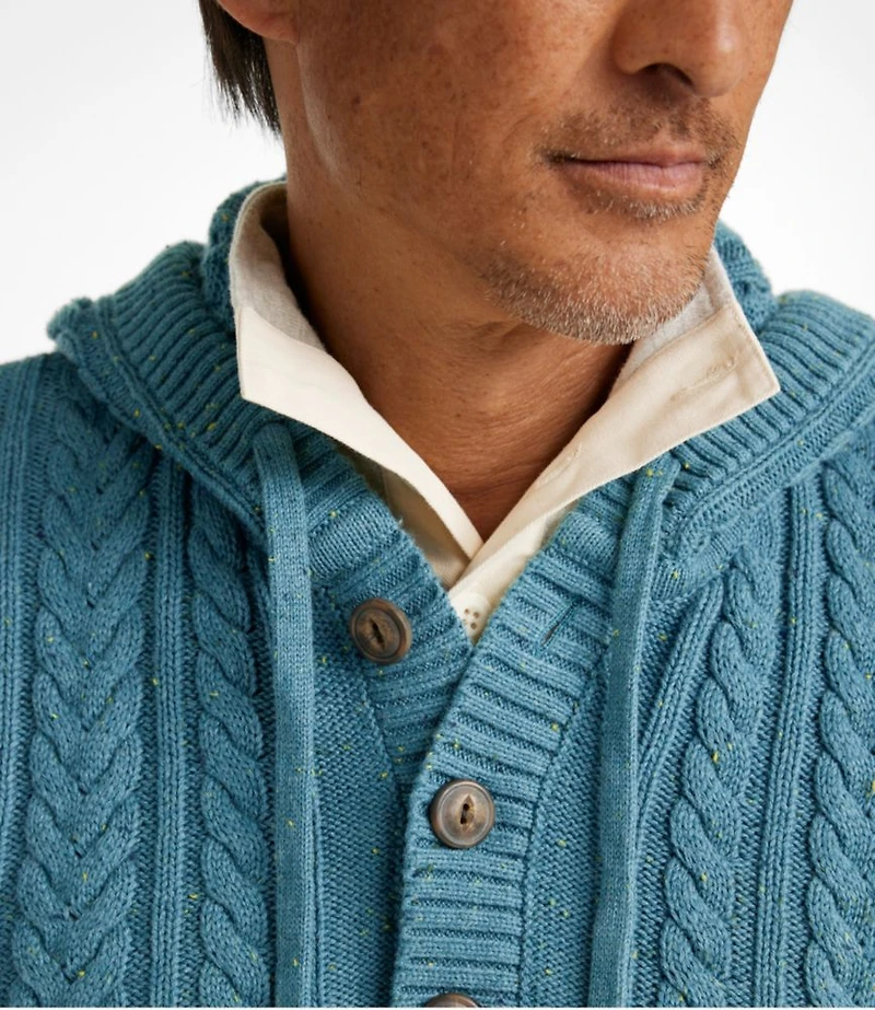 Men's Bean's Heritage Soft Cotton Fisherman Sweater, Henley Hoodie