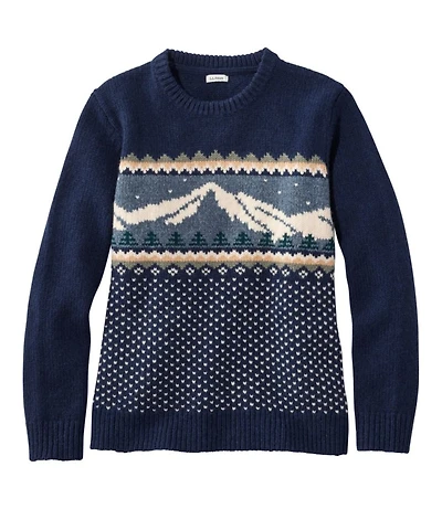 Women's Bean's Classic Ragg Wool Crewneck Intarsia Sweater