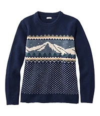 Women's Bean's Classic Ragg Wool Crewneck Intarsia Sweater