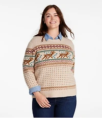 Women's Bean's Classic Ragg Wool Crewneck Intarsia Sweater